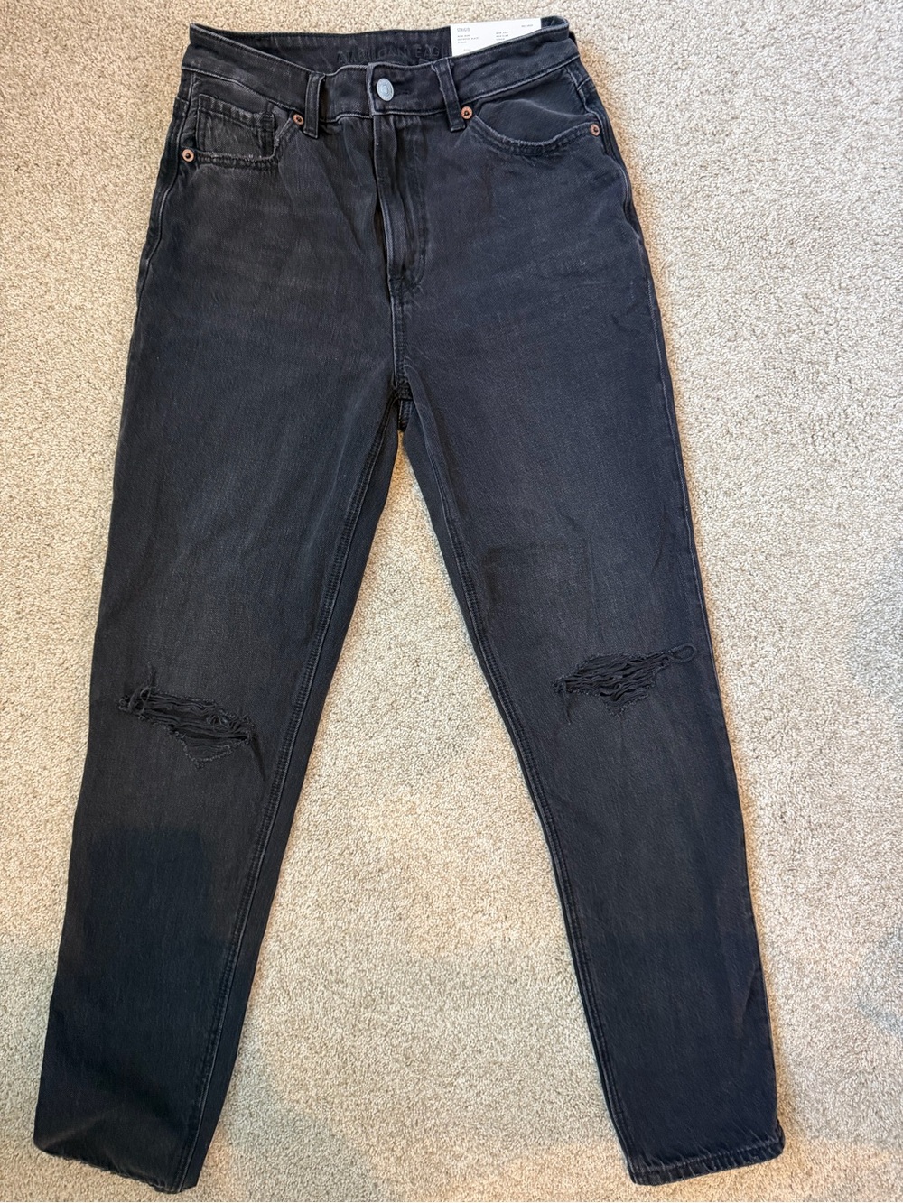 America Eagle Black Distressed High-Rise Women’s Jeans